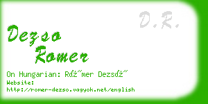 dezso romer business card