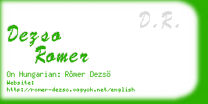 dezso romer business card
